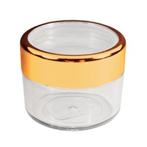 Empty Plastic Jar with Gold Rim 18mL