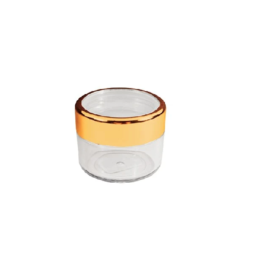 Empty Plastic Jar with Gold Rim 6mL