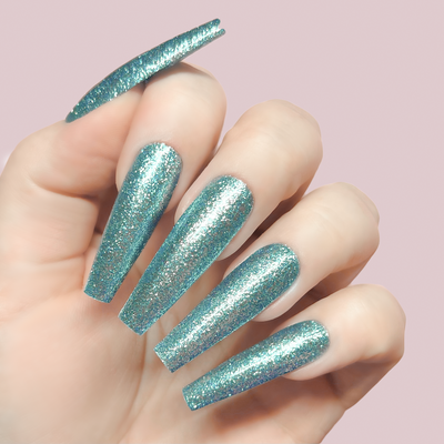 Hands wearing GFX207 Paradise Platinum FX Gel by Kiara Sky