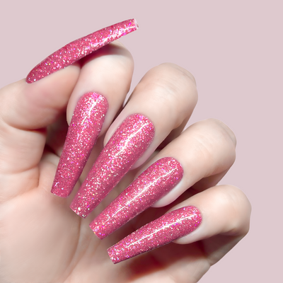 Hands wearing GFX211 Hotter Pink Platinum FX Gel by Kiara Sky