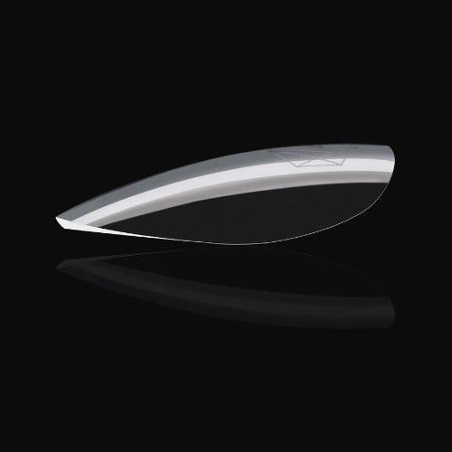 Side View of Natural Short Almond 2.0 Tips By Apres