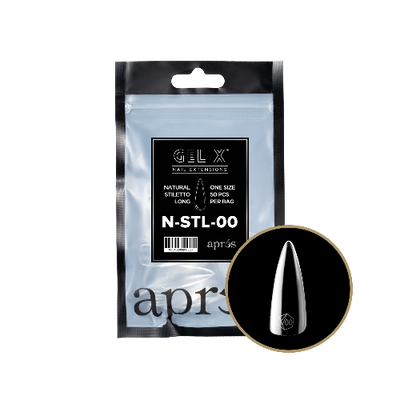Natural Long Stiletto 2.0 Refill Tips Size #00 By Apres