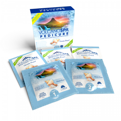 Inside of Acacia (Ocean Pearl) 6 Step Pedicure Kit By Volcano Spa