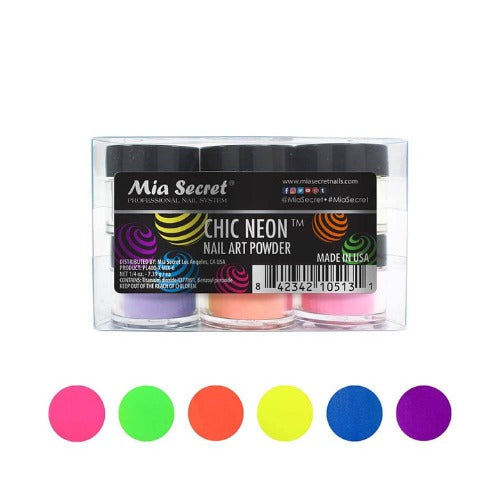 Chic Neon Acrylic Powder Collection 6pc By Mia Secret