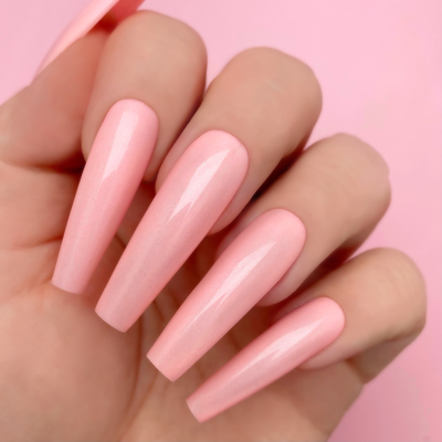 Swatch of 5045 Pink and Polished Gel & Polish Duo All-in-One by Kiara Sky