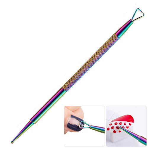Gel/Dip Scraper Remover Tool with Dotter - Rainbow