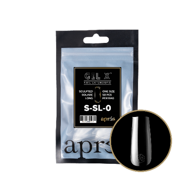 Natural Long Square 2.0 Refill Tips Size #0 By Apres