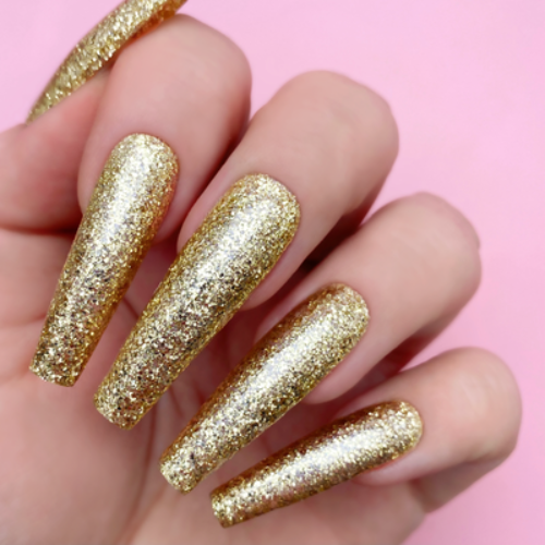 Swatch of G5024 Take The Crown Gel Polish All-in-One by Kiara Sky