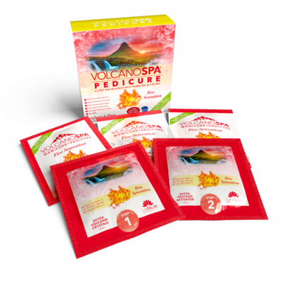 Inside of Raspberry Plum (Fire Sensation) 6 Step Pedicure Kit By Volcano Spa