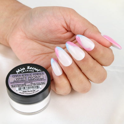 Swatch of White Peony Acrylic Cover Powder By Mia Secret