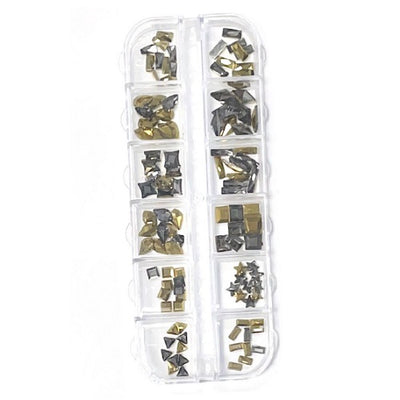 Allison Crystal 12 Grid Box - 120pcs Fancy Big Crystals - Gold Ore