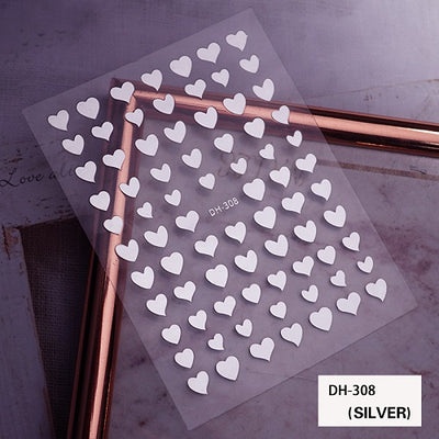 Nail Decal Sticker Valentines - DH308 Silver