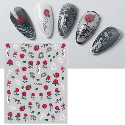 Nail Art Stickers Roses DD602