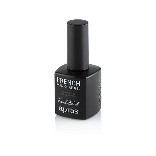 Side View of French Black French Manicure Gel By Apres
