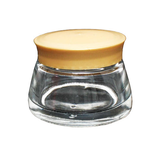 Clear Glass Jar w/ Gold Plastic Round Cap 1.67oz (50ml)