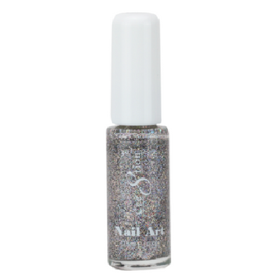 Silver Holographic Glitter Striping Brush Polish by Cre8tion
