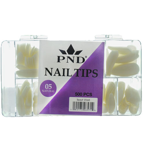 PND Premade Natural Full Tip Box - 05 Long Almond
