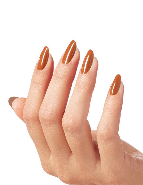 hands wearing MI03 My Italian is a Little Rusty Gel Polish by OPI