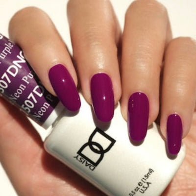 swatch of 507 Neon Purple Gel & Polish Duo by DND
