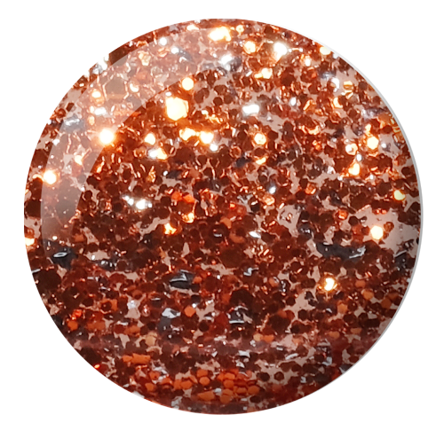 Swatch of 929 Orange Aura Gel & Polish Duo By DND