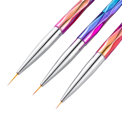 3Pcs Rainbow Nail Art Liner Brushes