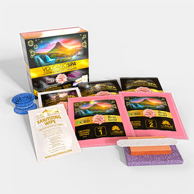 Inside of Rose Gold 10-in-1 Spa Kit By Volcano Spa