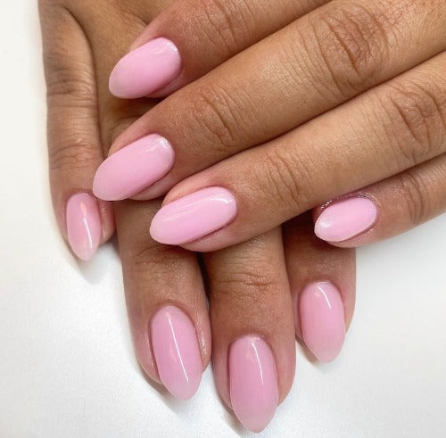 Hands Wearing 059 Sheer Pink Duo By DND DC