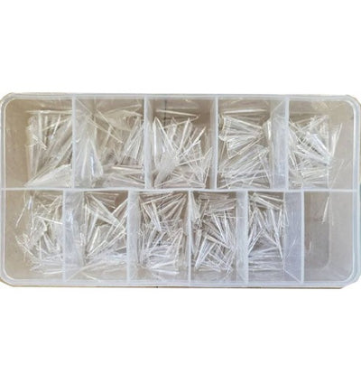 DND Pre-made Nail Tip Box - Clear Stiletto