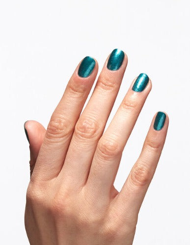 hands wearing P03 Tealing Festive Gel Polish by OPI