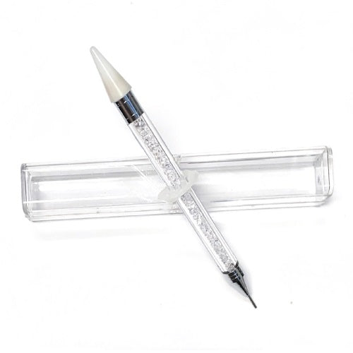 Crystal Rhinestone Picker Applicator - White Crystal Handle