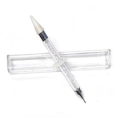 Crystal Rhinestone Picker Applicator - White Crystal Handle