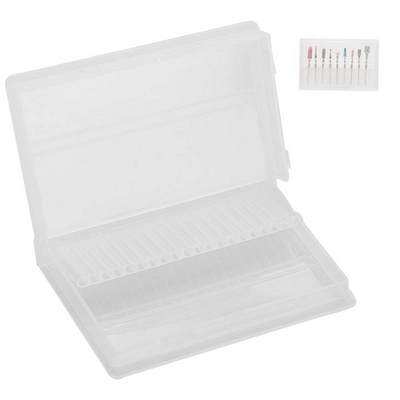 Nail Drill Bit Holder - Plastic White Case