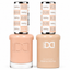 DND 020 Melting HEMA & TPO Free Gel Polish Duo soft peach nude nail color with matching lacquer bottle.