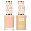 DND 021 Strip Tease HEMA & TPO Free Gel Polish Duo soft blush nude nail color with matching lacquer bottle.