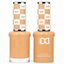 DND 024 Agora HEMA & TPO Free Gel Polish Duo warm caramel nude nail color with matching lacquer bottle.