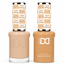 DND 025 Sweet Nothings HEMA & TPO Free Gel Polish Duo creamy beige nude nail color with matching lacquer bottle.