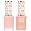 DND 028 Good & Plenty HEMA & TPO Free Gel Polish Duo soft pink nude nail color with matching lacquer bottle.