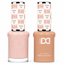 DND 030 Cream Tan HEMA & TPO Free Gel Polish Duo creamy beige nude nail color with matching lacquer bottle.