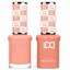DND 034 Talk Is Cheap HEMA & TPO Free Gel Polish Duo soft coral pink nail color with matching lacquer bottle.