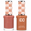 DND 035 Sun Tanned HEMA & TPO Free Gel Polish Duo warm terracotta nude nail color with matching lacquer bottle.