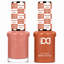 DND 036 Terracotta Linen HEMA & TPO Free Gel Polish Duo warm terracotta nude nail color with matching lacquer bottle.