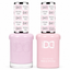 DND 041 Birthday Cake HEMA & TPO Free Gel Polish Duo soft pastel pink nail color with matching lacquer bottle.
