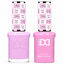 DND 046 Sugar Baby HEMA & TPO Free Gel Polish Duo soft lavender pink nail color with matching lacquer bottle.