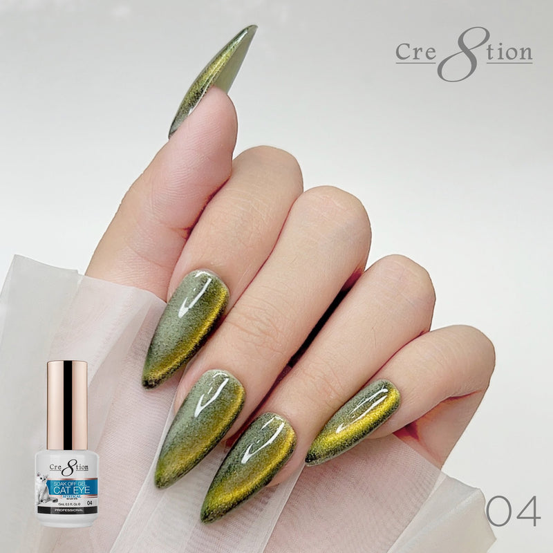 Hands wearing Mystical Cat Eye Gel 04 By Cre8tion