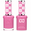 DND 058 Clock It HEMA & TPO Free Gel Polish Duo soft rosy pink nail color with matching lacquer bottle.