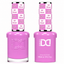 DND 061 Girl Dinner HEMA & TPO Free Gel Polish Duo soft lavender pink nail polish with matching lacquer bottle on white background.