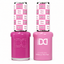 DND 063 Glass Plum HEMA & TPO Free Gel Polish Duo in a soft plum pink shade with matching gel polish and lacquer bottles.