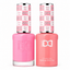 DND 074 Gloss Pilot Gel Polish Duo – bright bubblegum pink HEMA & TPO Free gel polish and matching nail lacquer set with creamy coverage and glossy finish, 15mL bottles.