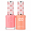 DND 075 Basket Princess HEMA & TPO Free Gel Polish Duo featuring matching peachy pink gel polish and nail lacquer with a creamy pastel finish.