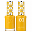 DND 078 Mustard High HEMA & TPO Free Gel Polish Duo rich mustard yellow nail color with matching lacquer bottle.
